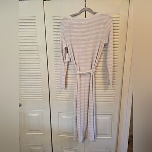 Time and Tru Striped Cream Midi Sweater Dress